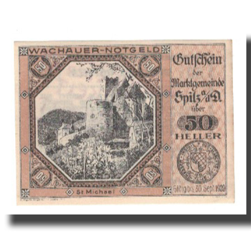 Banknote, Austria, Wachauer Notgeld St. Michael N.Ö. Gemeinde, 50 Heller, Texte