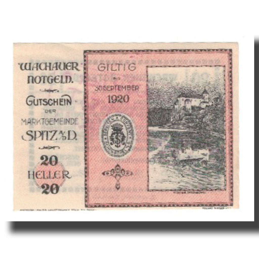 Banknote, Austria, Wachauer Notgeld Schönbühel N.Ö. Gemeinde, 20 Heller