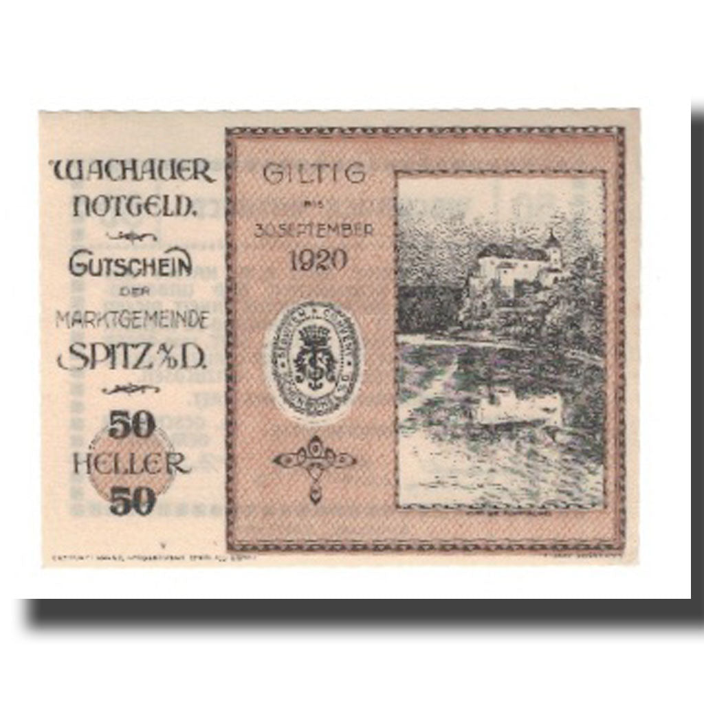 Banknote, Austria, Wachauer Notgeld Schönbühel N.Ö. Gemeinde, 50 Heller