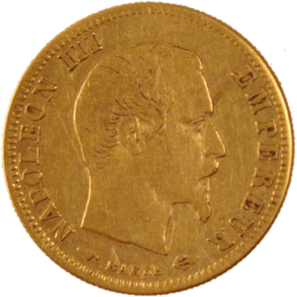 FRANCE, 5 Francs, 1857, Paris, VF(30-35), Gold, Gadoury #1001, 1.60