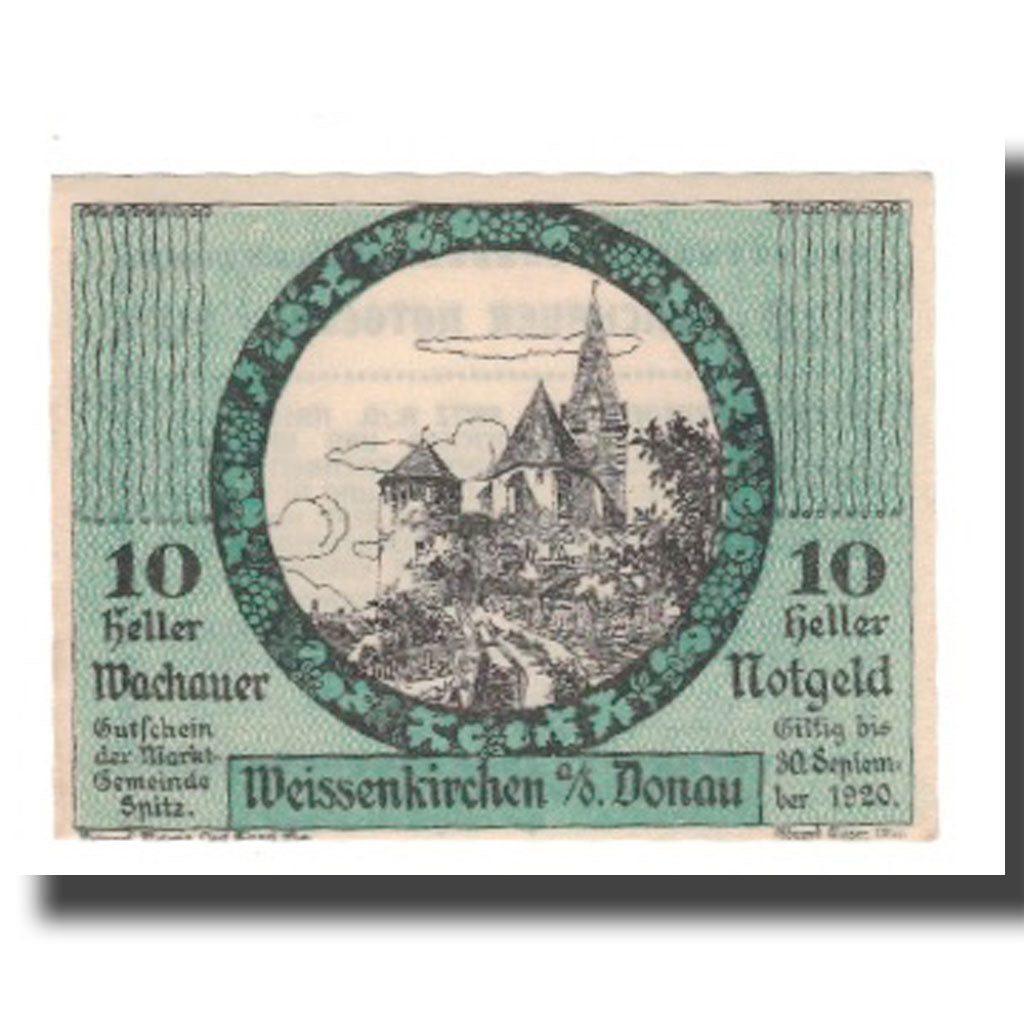 Banknote, Austria, Wachauer Notgeld Weißenkirchen Gemeinde, 10 Heller, Texte