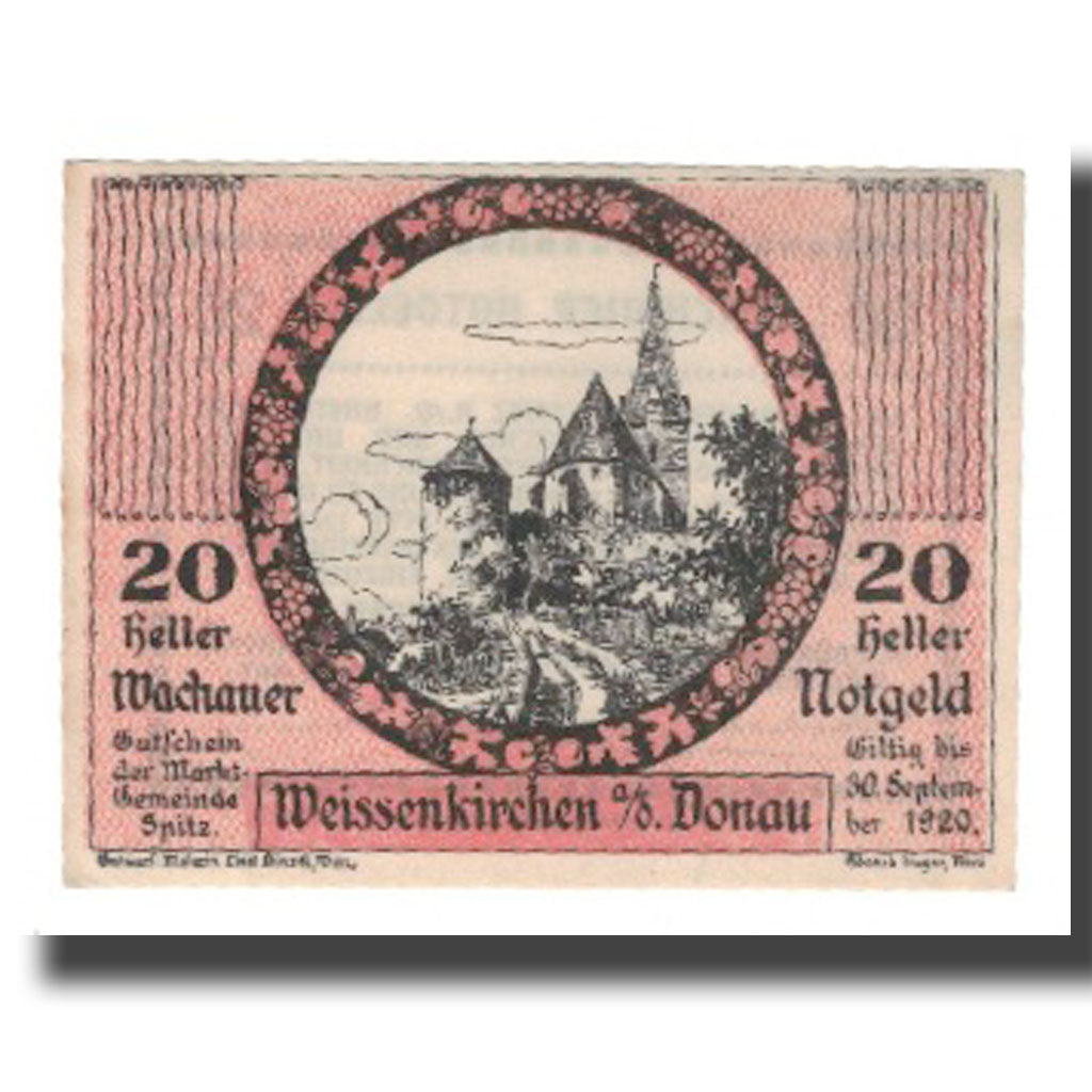 Banknote, Austria, Wachauer Notgeld Weißenkirchen Gemeinde, 20 Heller, Texte 2
