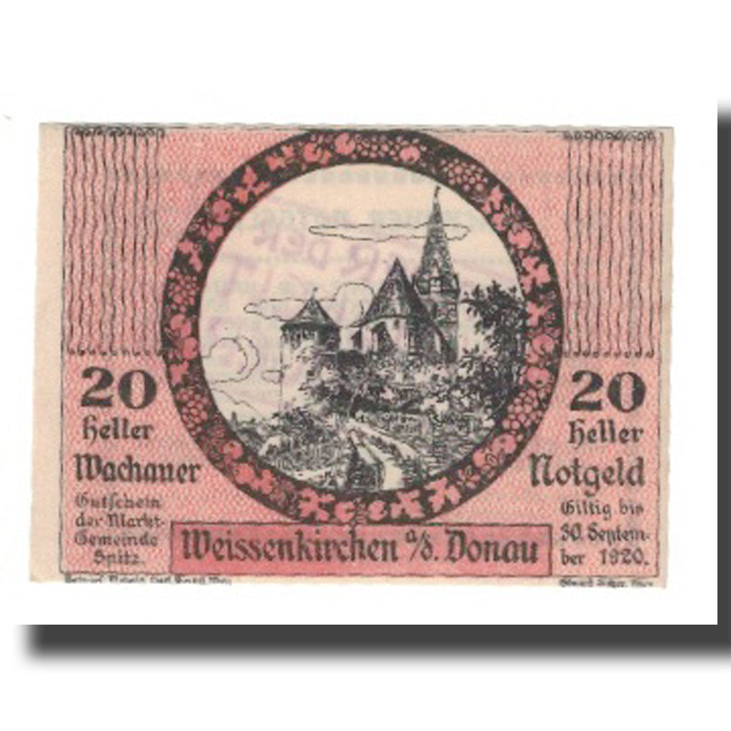 Banknote, Austria, Wachauer Notgeld Weißenkirchen Gemeinde, 20 Heller, Texte 3