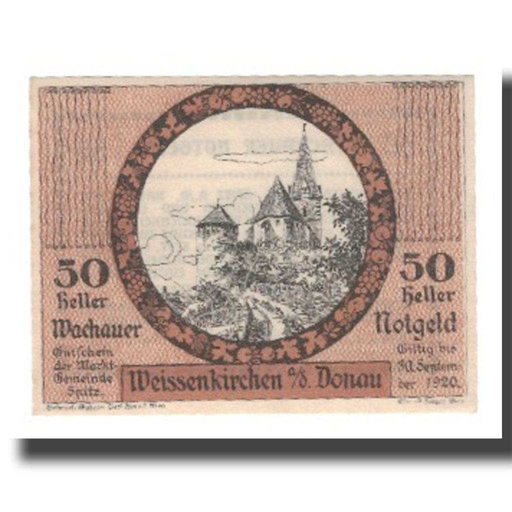 Banknote, Austria, Wachauer Notgeld Weißenkirchen Gemeinde, 50 Heller, Texte