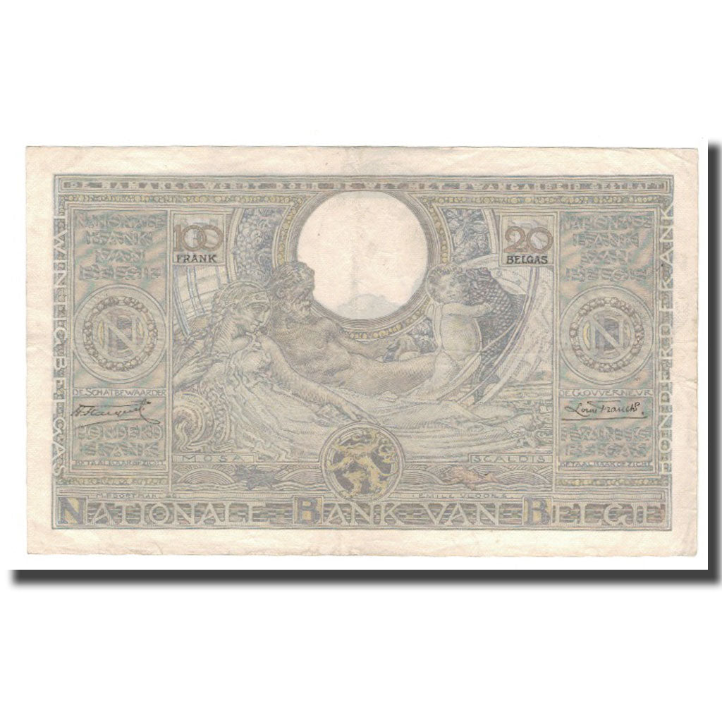 Banconote, Belgio, 100 Francs-20 Belgas, 1933, 1933-07-26, KM:107, BB