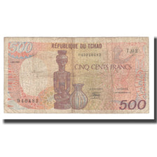 Banknote, Chad, 500 Francs, 1985-92, 1987-01-01, KM:9b, F(12-15)