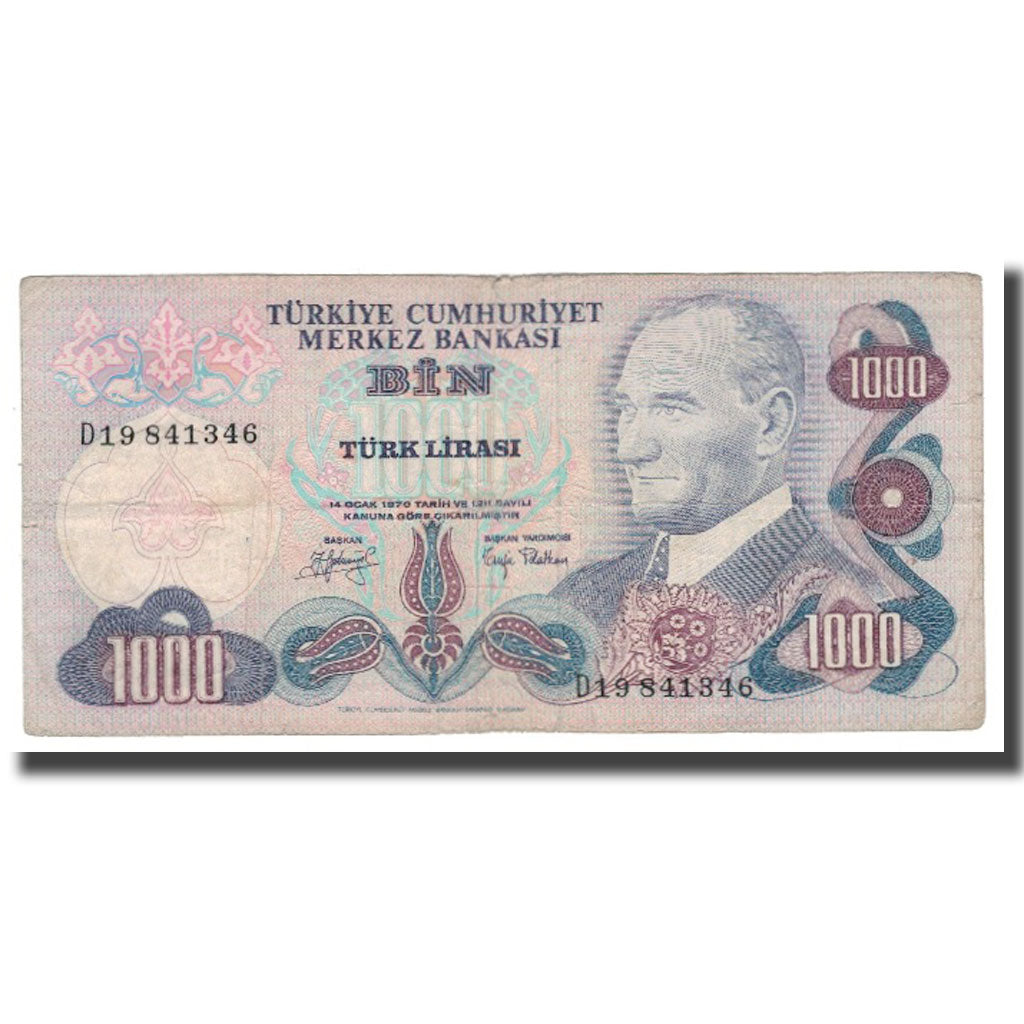 Banknote, Turkey, 1000 Lira, 1970, 1970-01-14, KM:191, VF(20-25)