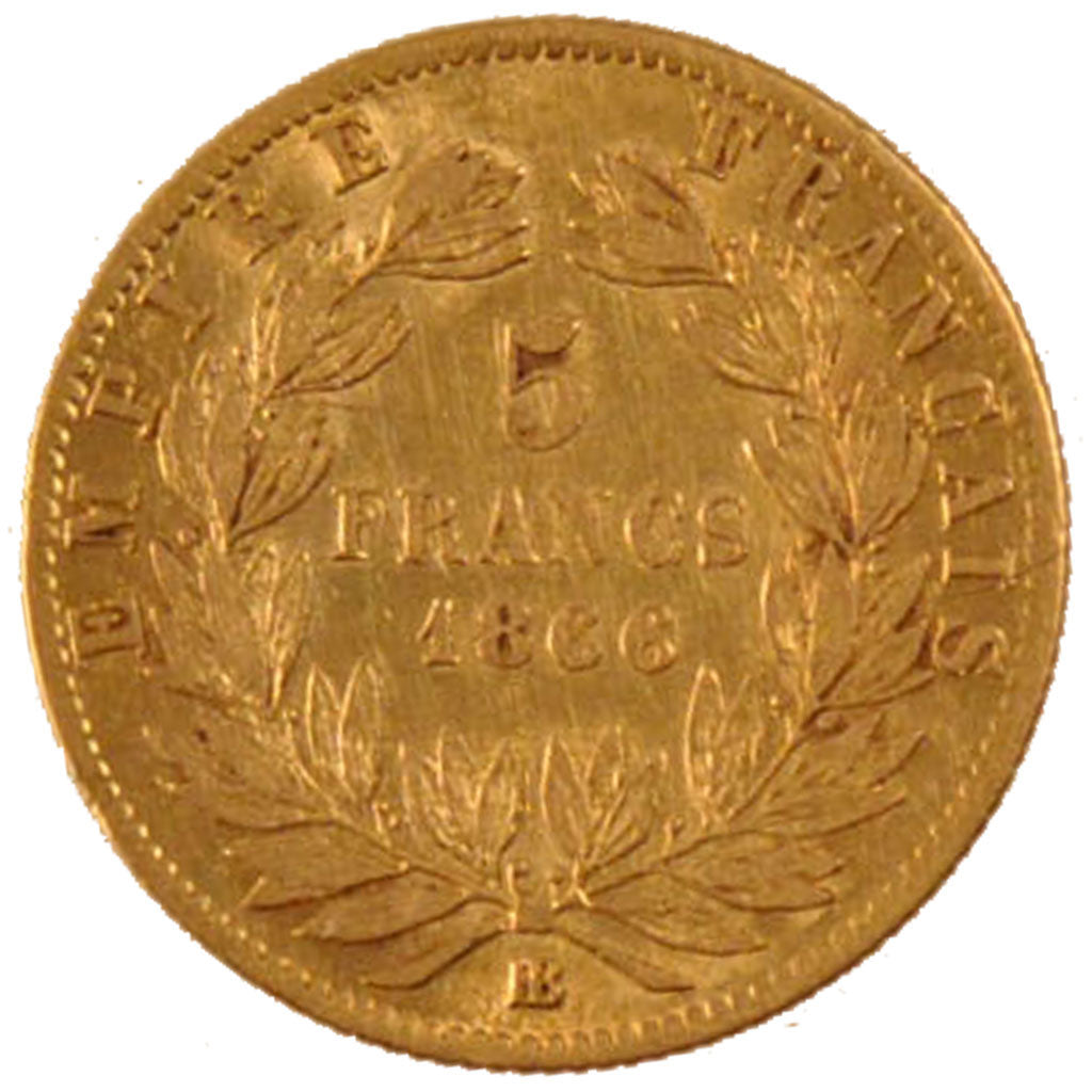 Second Empire, 5 Francs or Napoléon III tête laurée