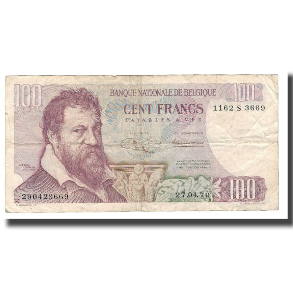Banknote, Belgium, 100 Francs, 1970, 1970-04-27, KM:134b, VF(20-25)