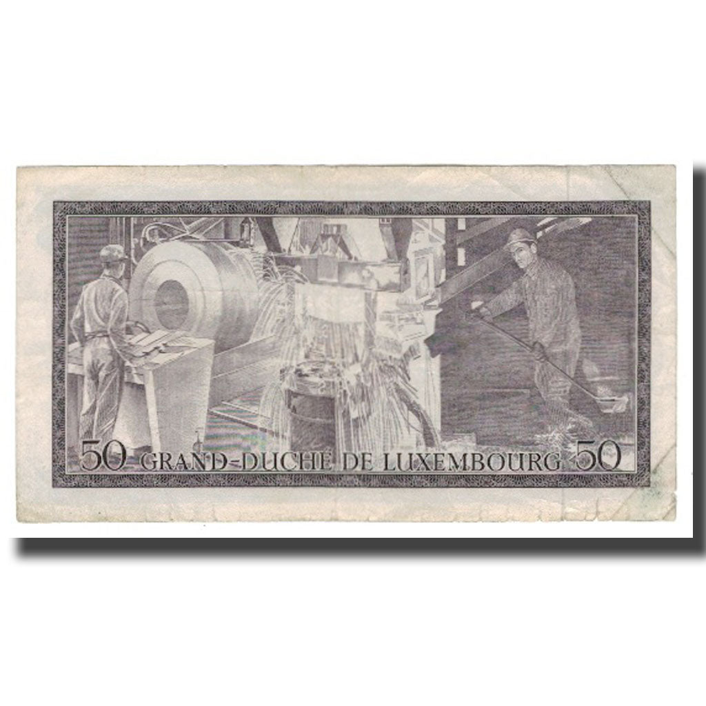 Banknote, Luxembourg, 50 Francs, 1966-1972, 1972-08-25, KM:55a, VF(20-25)