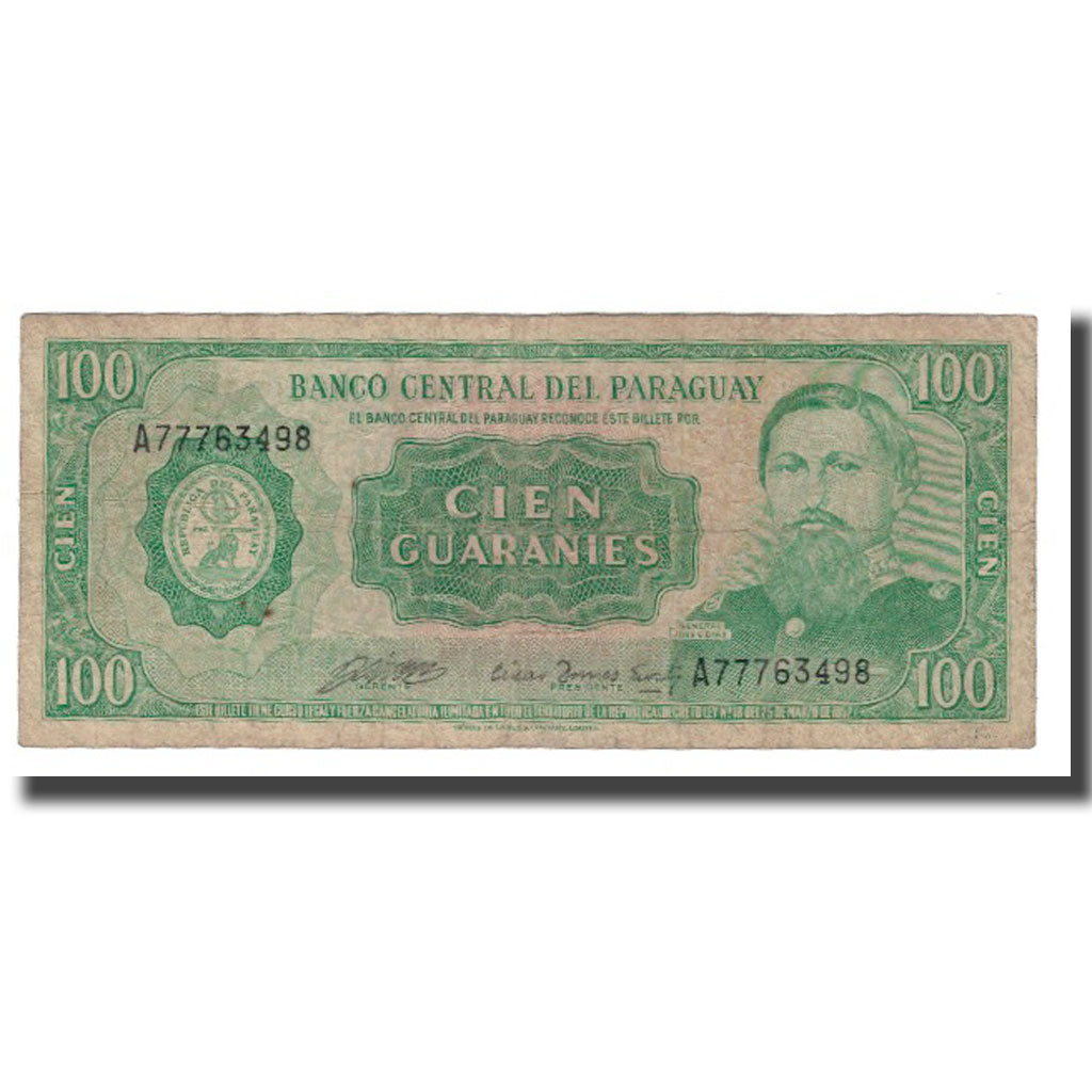 Banknote, Paraguay, 100 Guaranies, L1952 (1982), KM:205, VG(8-10)