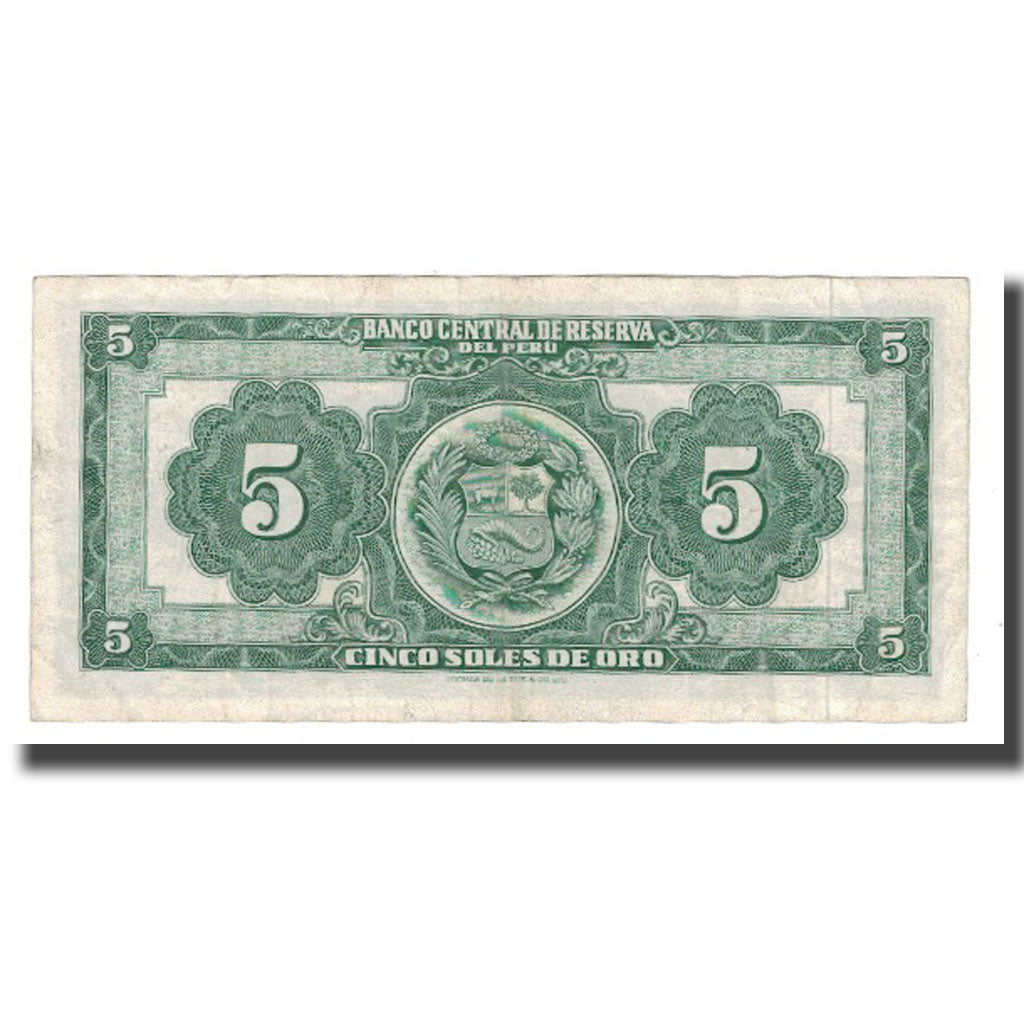 Biljet, Peru, 5 Soles De Oro, 1965, 1965-06-18, KM:83a, TB+