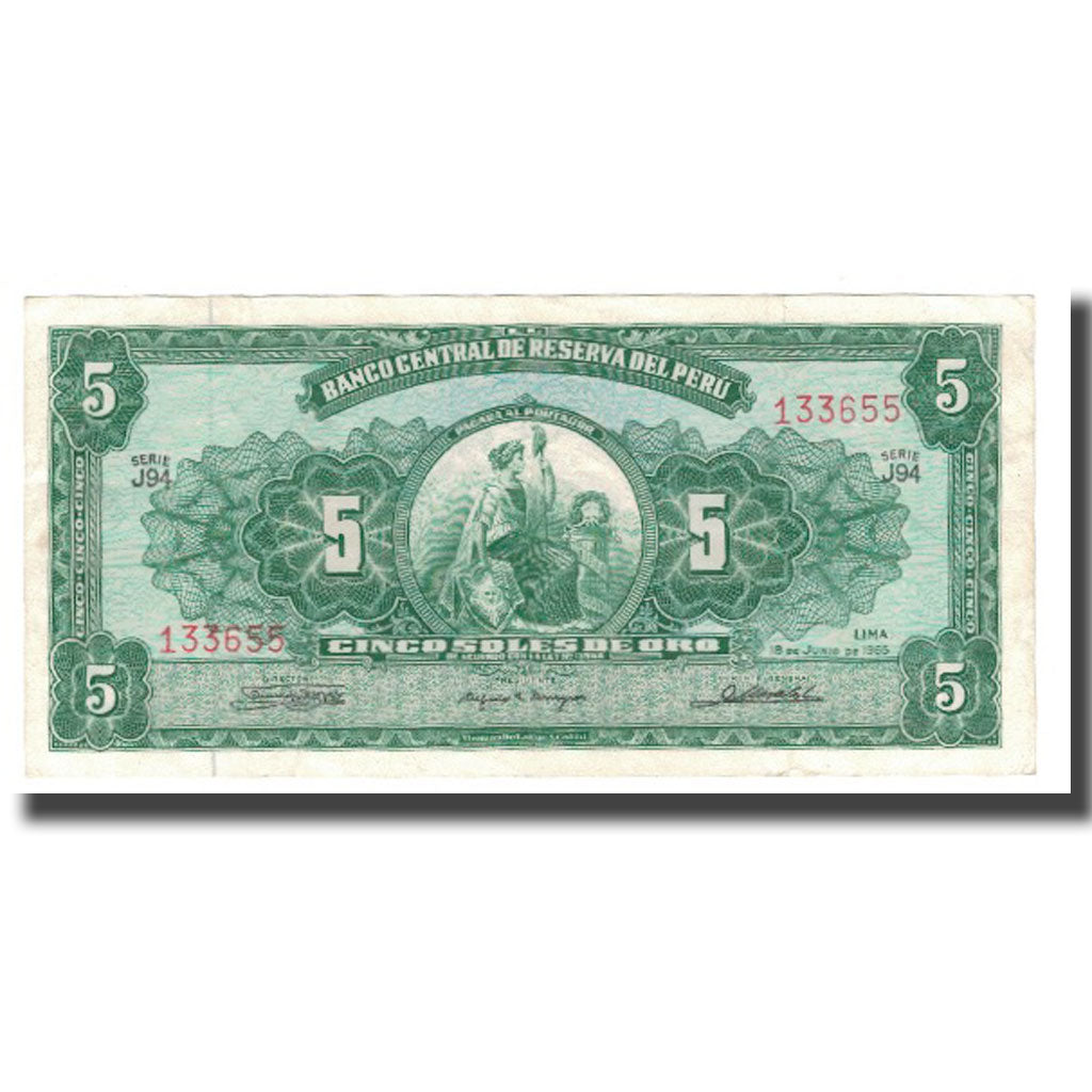 Banconote, Perù, 5 Soles De Oro, 1965, 1965-06-18, KM:83a, BB