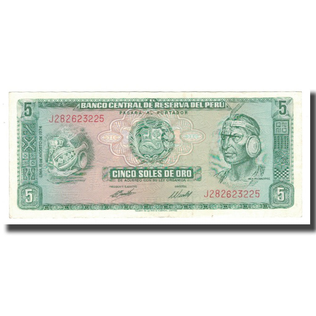 Geldschein, Peru, 5 Soles De Oro, 1962, 1974-08-15, KM:99c, UNZ