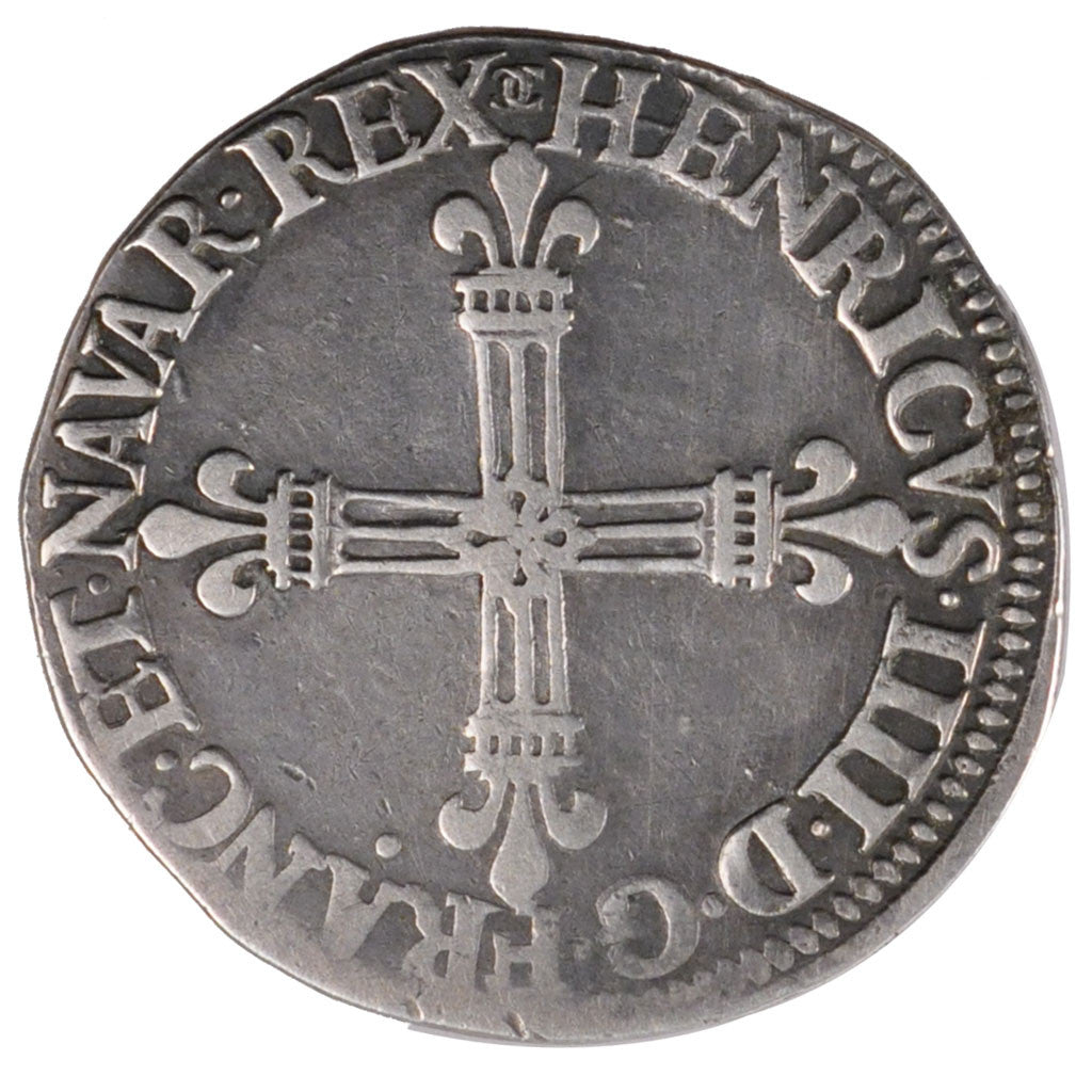 Münze, Frankreich, 1/4 Ecu, 1590, Châlons-Sur-Marne, SS, Silber, Duplessy:1222