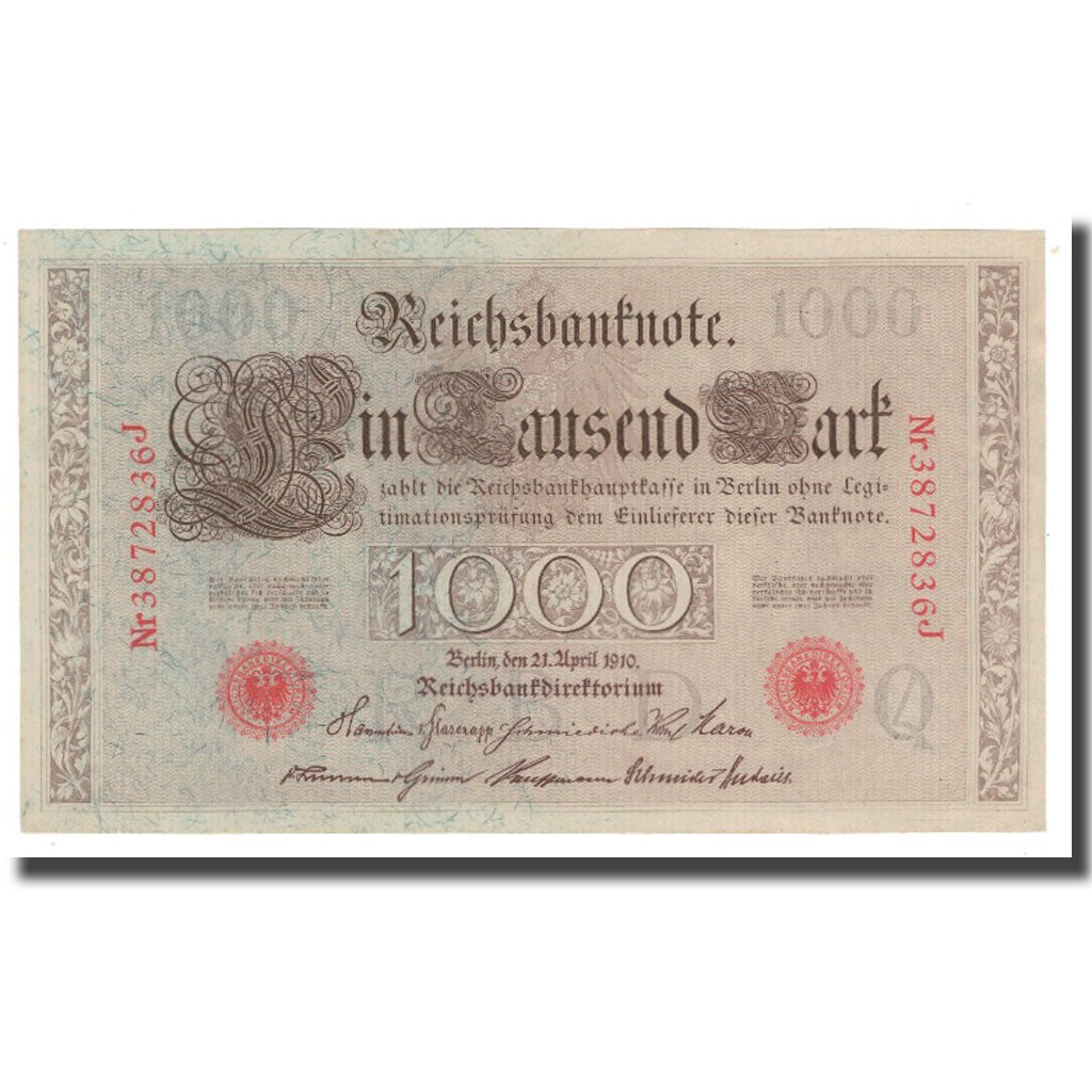 Billete, 1000 Mark, 1910, Alemania, 1910-04-21, KM:44b, SC+