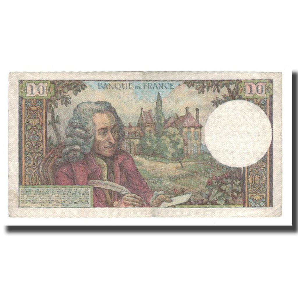 France, 10 Francs, Voltaire, 1972, 1972-06-01, VF(20-25), Fayette:62.57, KM:147d