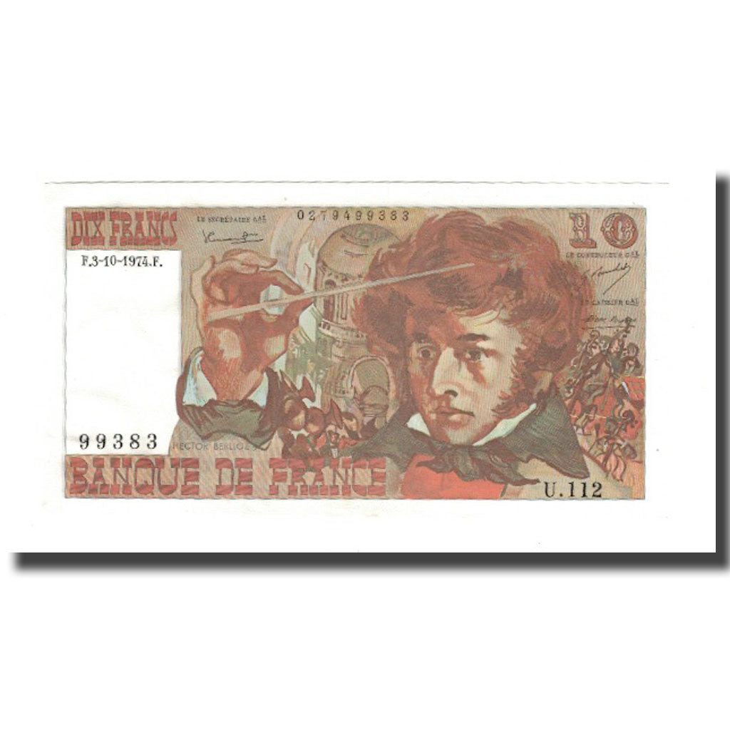 França, 10 Francs, 10 F 1972-1978 ''Berlioz'', 1974, 1974-10-03, UNC(65-70)