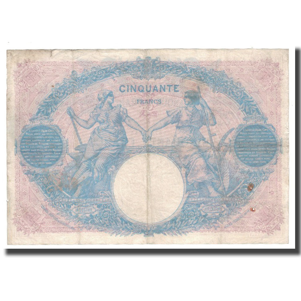 Frankrijk, 50 Francs, Bleu et Rose, 1915, TB, Fayette:14.28, KM:64e