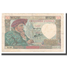Francja, 50 Francs, Jacques Coeur, 1941, 1941-04-24, VF(30-35), Fayette:19.09