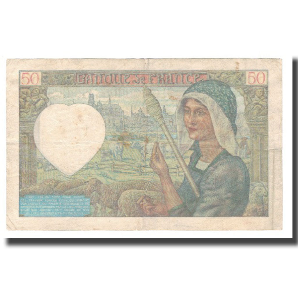 Francja, 50 Francs, Jacques Coeur, 1941, 1941-04-24, VF(30-35), Fayette:19.09