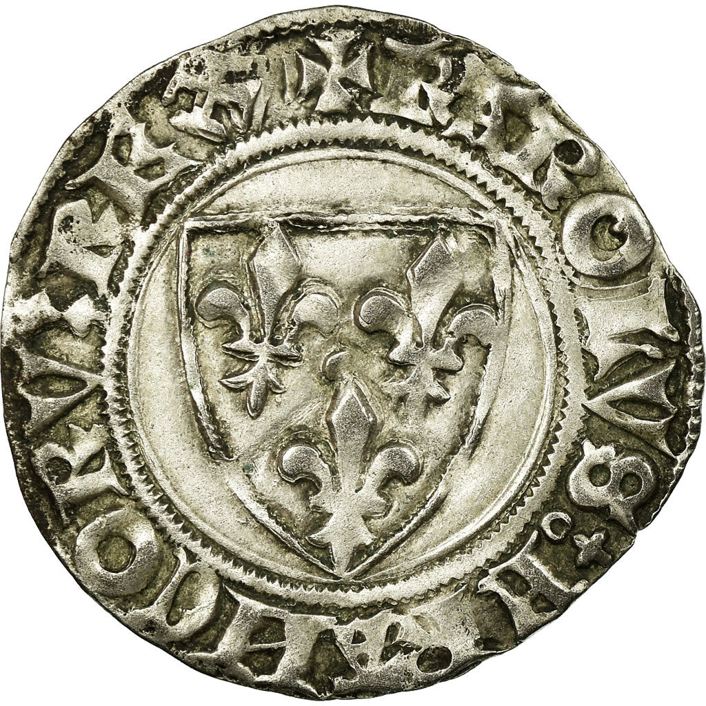 Duchy of Burgundy, au nom de Charles VI, Blanc Guénar, 1418