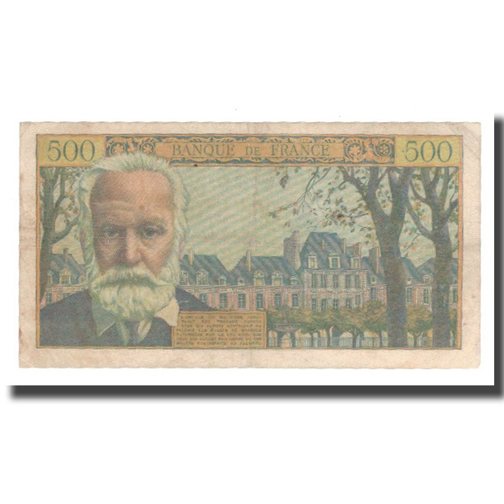 França, 500 Francs, Victor Hugo, 1958, 1958-02-06, VF(30-35), Fayette:35.08