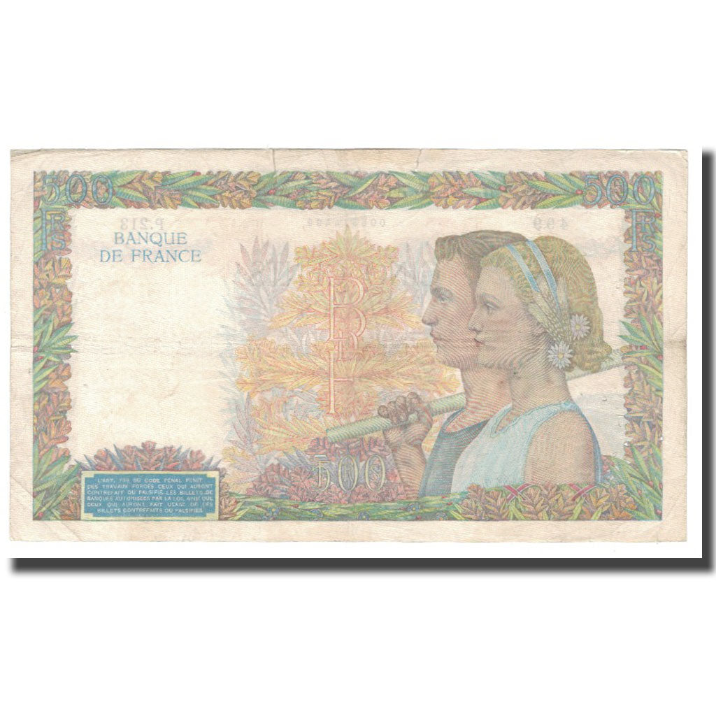 France, 500 Francs, La Paix, 1940, 1940-05-16, VF(20-25), Fayette:32.02, KM:95a