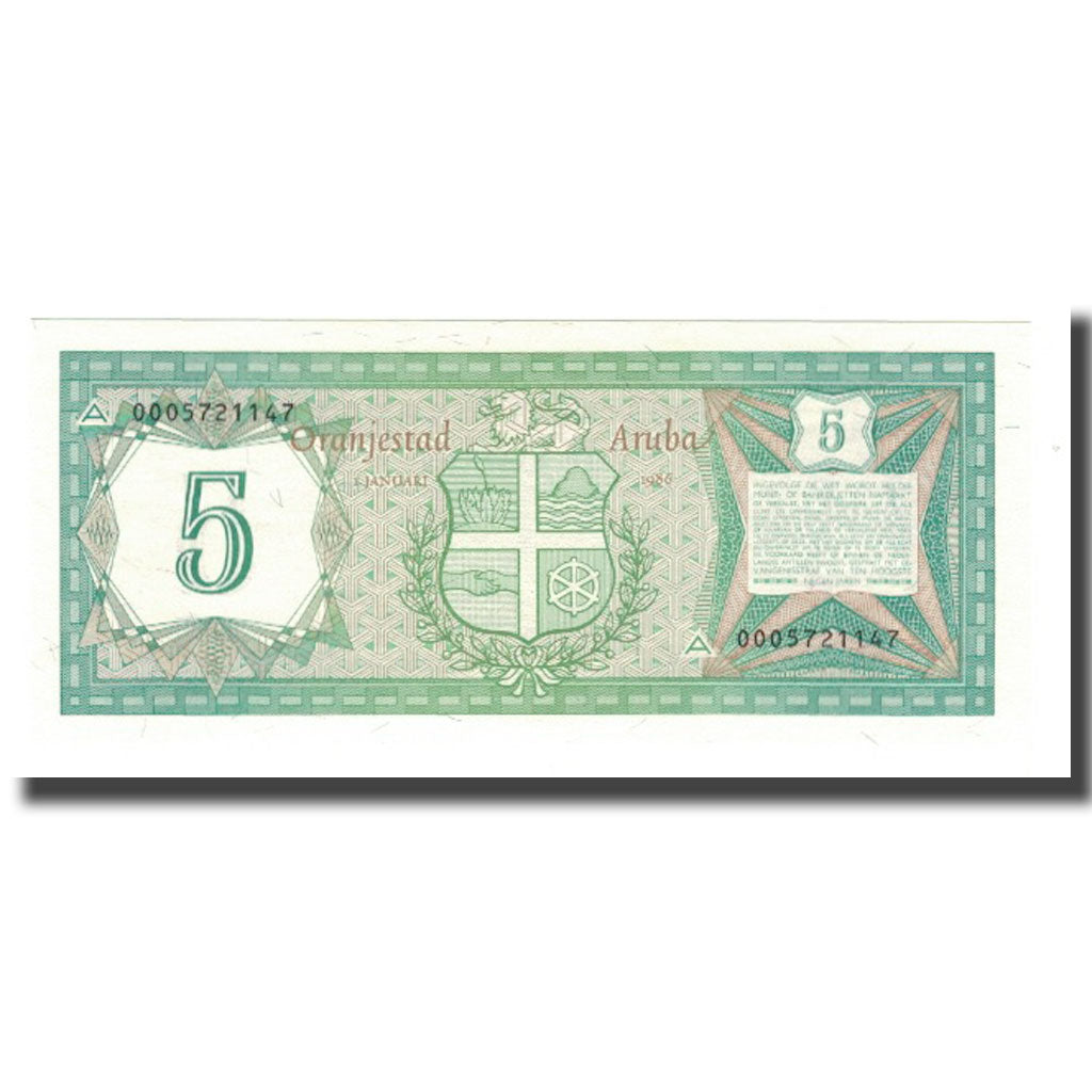 Geldschein, Aruba, 5 Florin, 1986, 1986-01-01, KM:1, UNZ