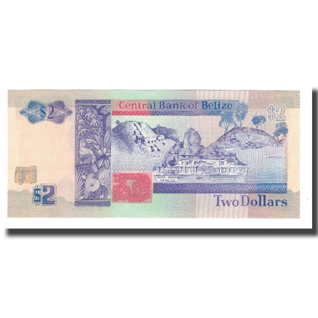 Banknot, Belize, 2 Dollars, 1990, 1990-05-01, KM:52a, UNC(65-70)