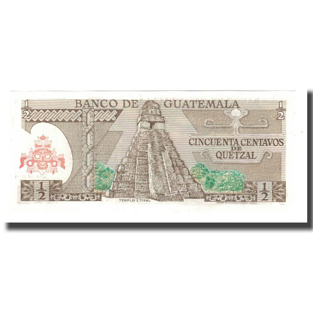 Banknote, Guatemala, 1/2 Quetzal, 1982, 1982-01-06, KM:58c, UNC(65-70)
