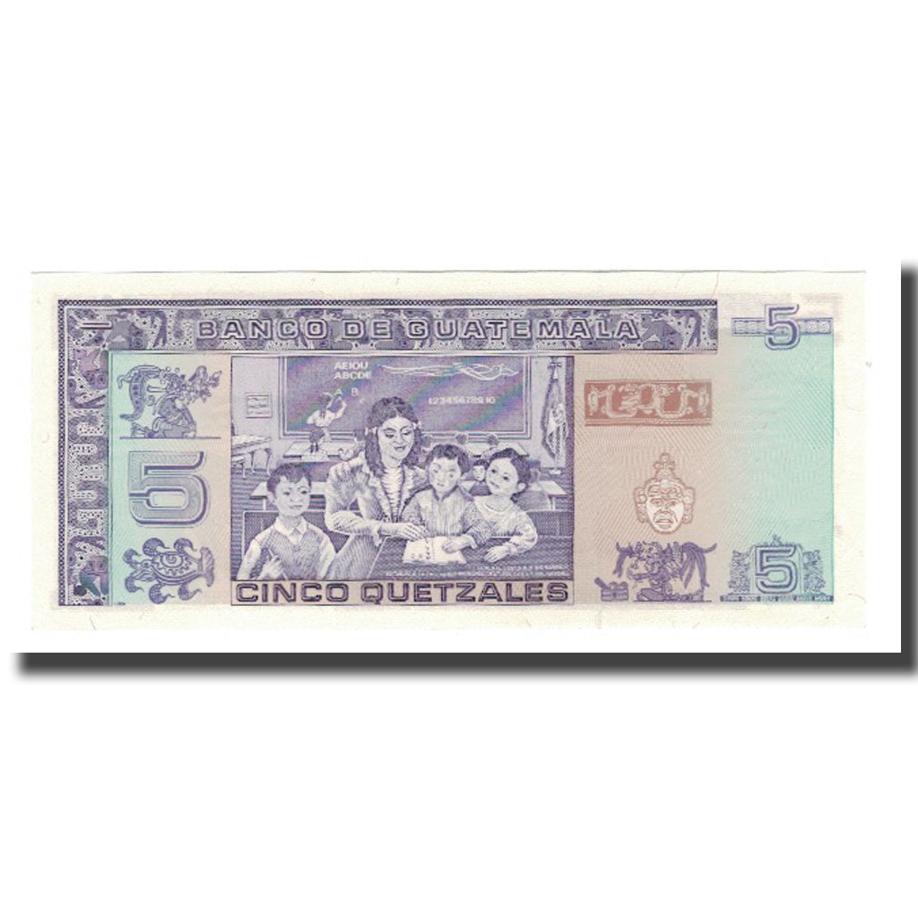 Banknote, Guatemala, 5 Quetzales, 1990, 1990-01-03, KM:74a, UNC(65-70)