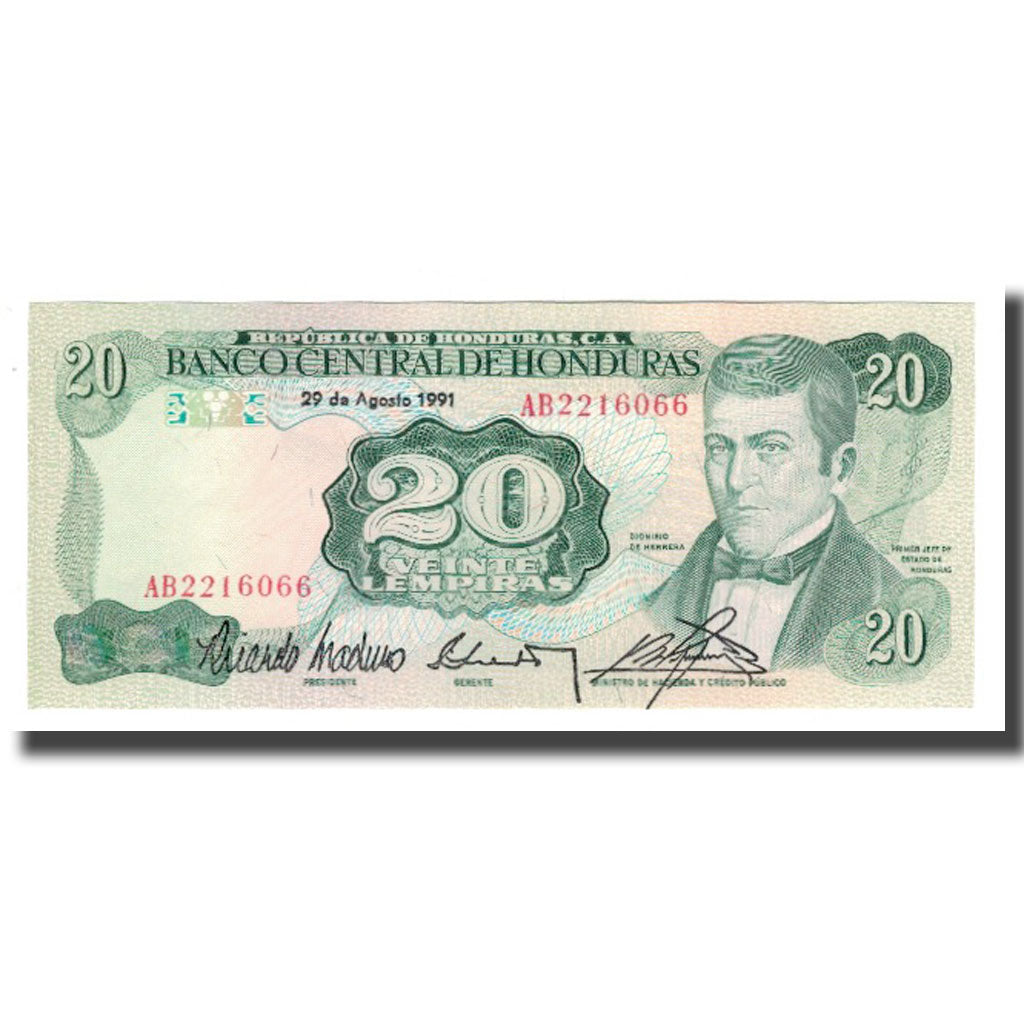 Banknote, Honduras, 20 Lempiras, 1978-93, 1991-08-29, KM:65c, UNC(65-70)