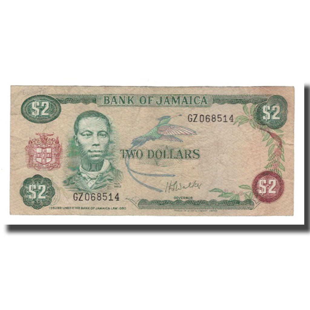 Billete, 2 Dollars, L.1960, Jamaica, KM:55a, BC
