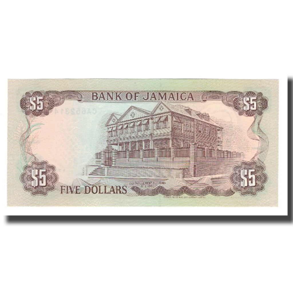 Banknote, Jamaica, 5 Dollars, 1985-92, 1991-07-01, KM:70d, UNC(65-70)