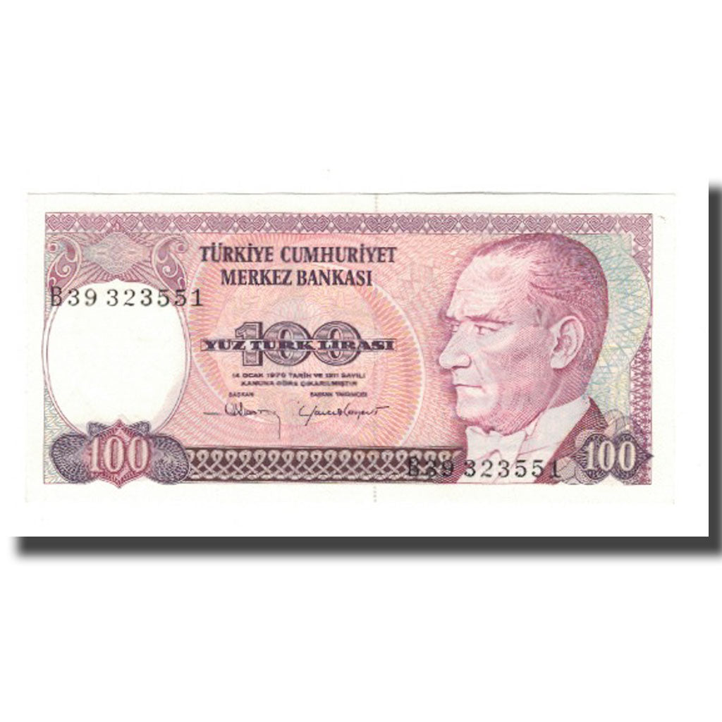 Biljet, Turkije, 100 Lira, L.1970, 1970-01-14, KM:194a, NIEUW