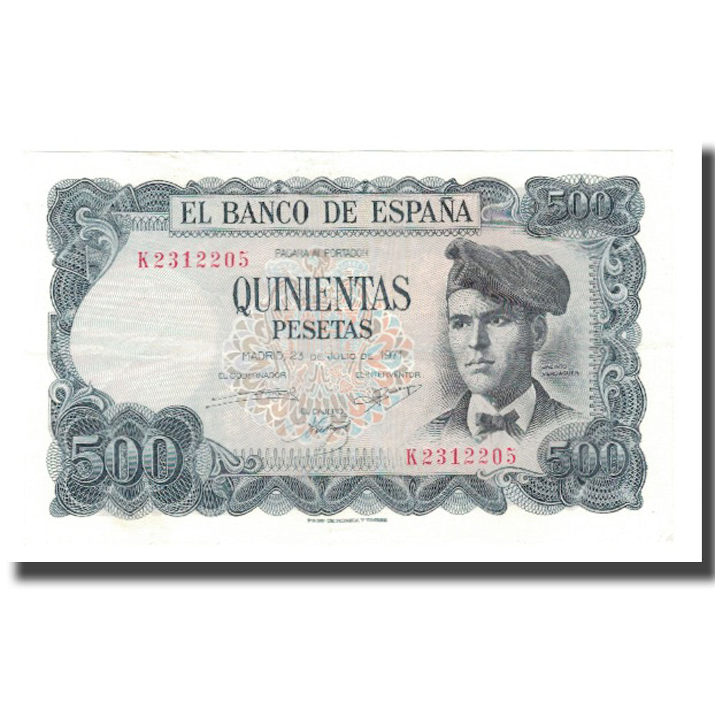 Banknot, Hiszpania, 500 Pesetas, 1971, 1971-07-23, KM:153a, AU(55-58)