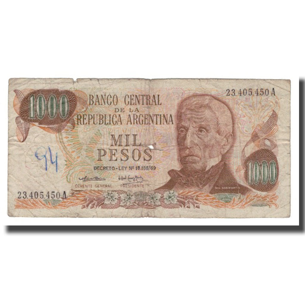 Banknote, Argentina, 1000 Pesos, Undated (1976-83), KM:304a, VG(8-10)