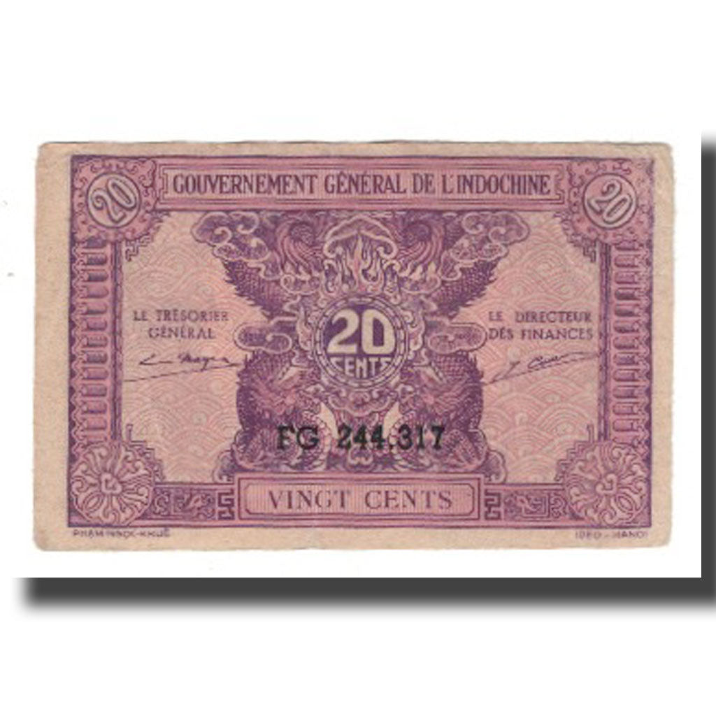 Banconote, INDOCINA FRANCESE, 20 Cents, Undated (1942), KM:90, BB
