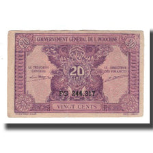 Banconote, INDOCINA FRANCESE, 20 Cents, Undated (1942), KM:90, BB