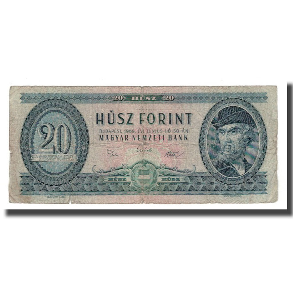 Biljet, Hongarije, 20 Forint, 1957-80, 1969-06-30, KM:169e, B