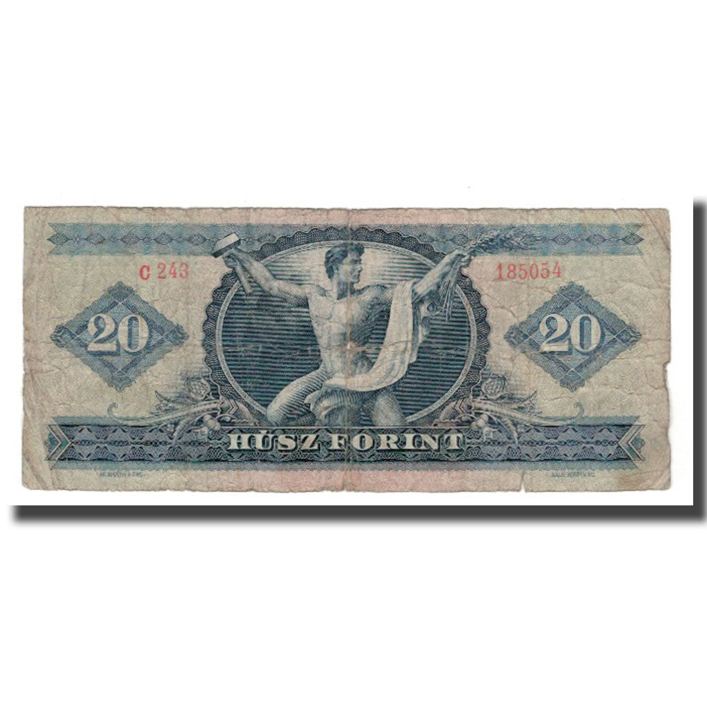 Biljet, Hongarije, 20 Forint, 1957-80, 1969-06-30, KM:169e, B
