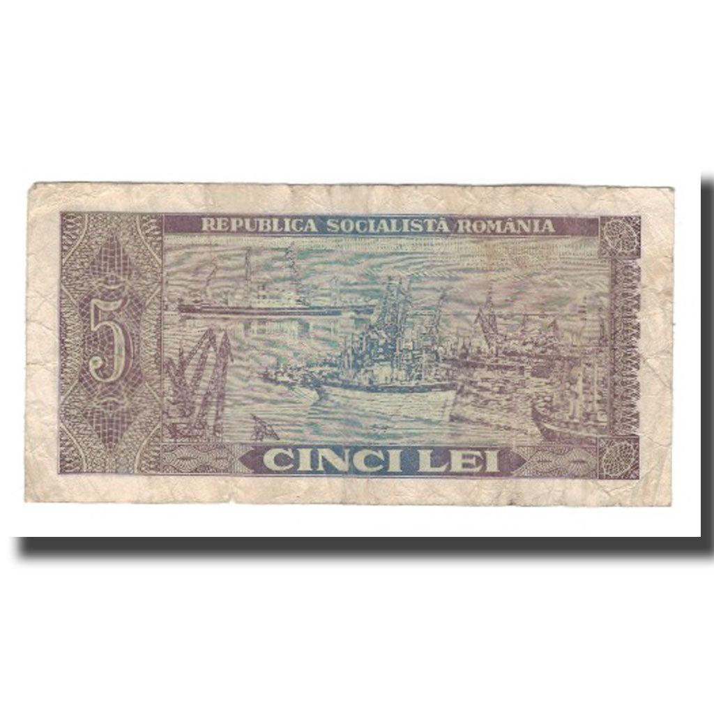 Billet, Roumanie, 5 Lei, 1966, KM:93a, TB