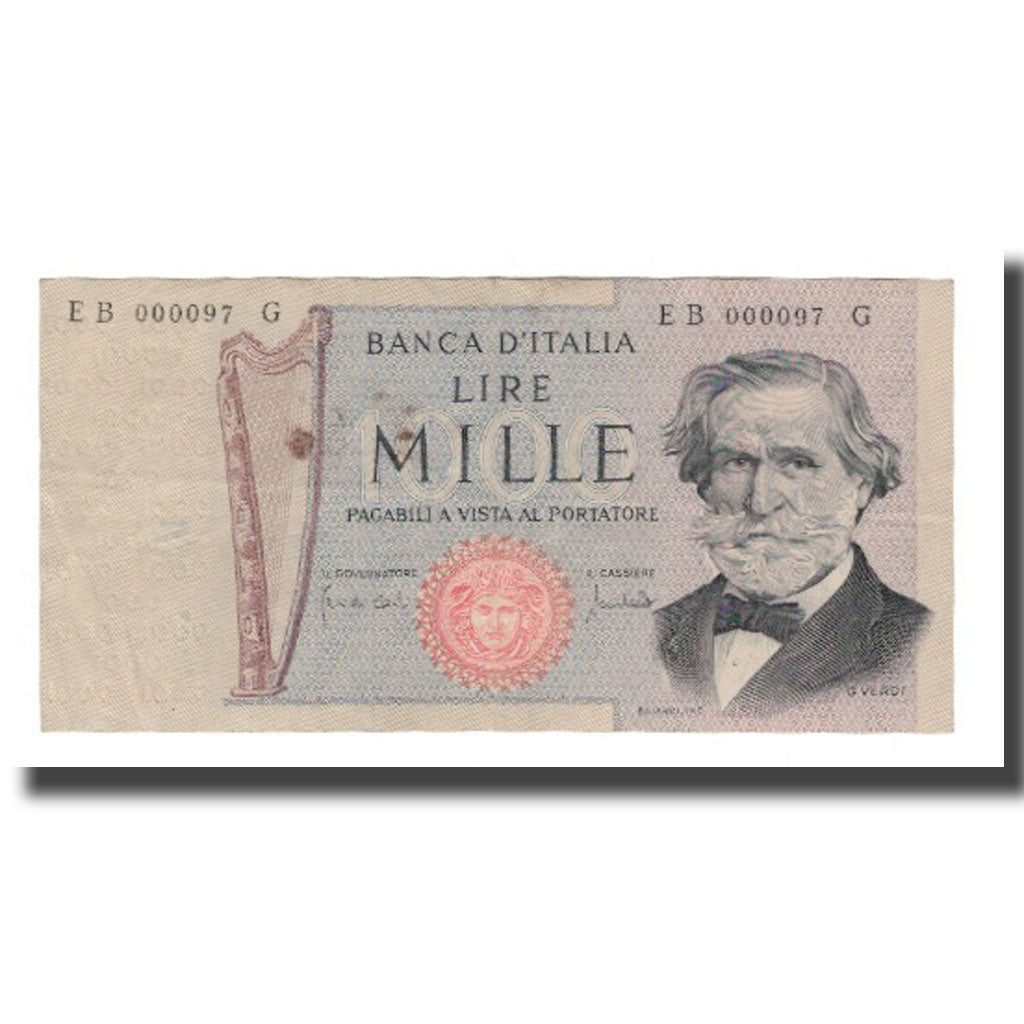 Billete, 1000 Lire, 1969-1981, Italia, 1971-03-11, KM:101b, MBC
