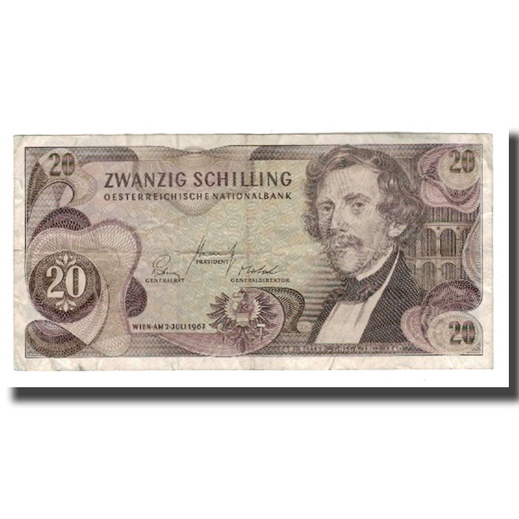 Billet, Autriche, 20 Schilling, 1967, 1967-07-02, KM:142a, TB+