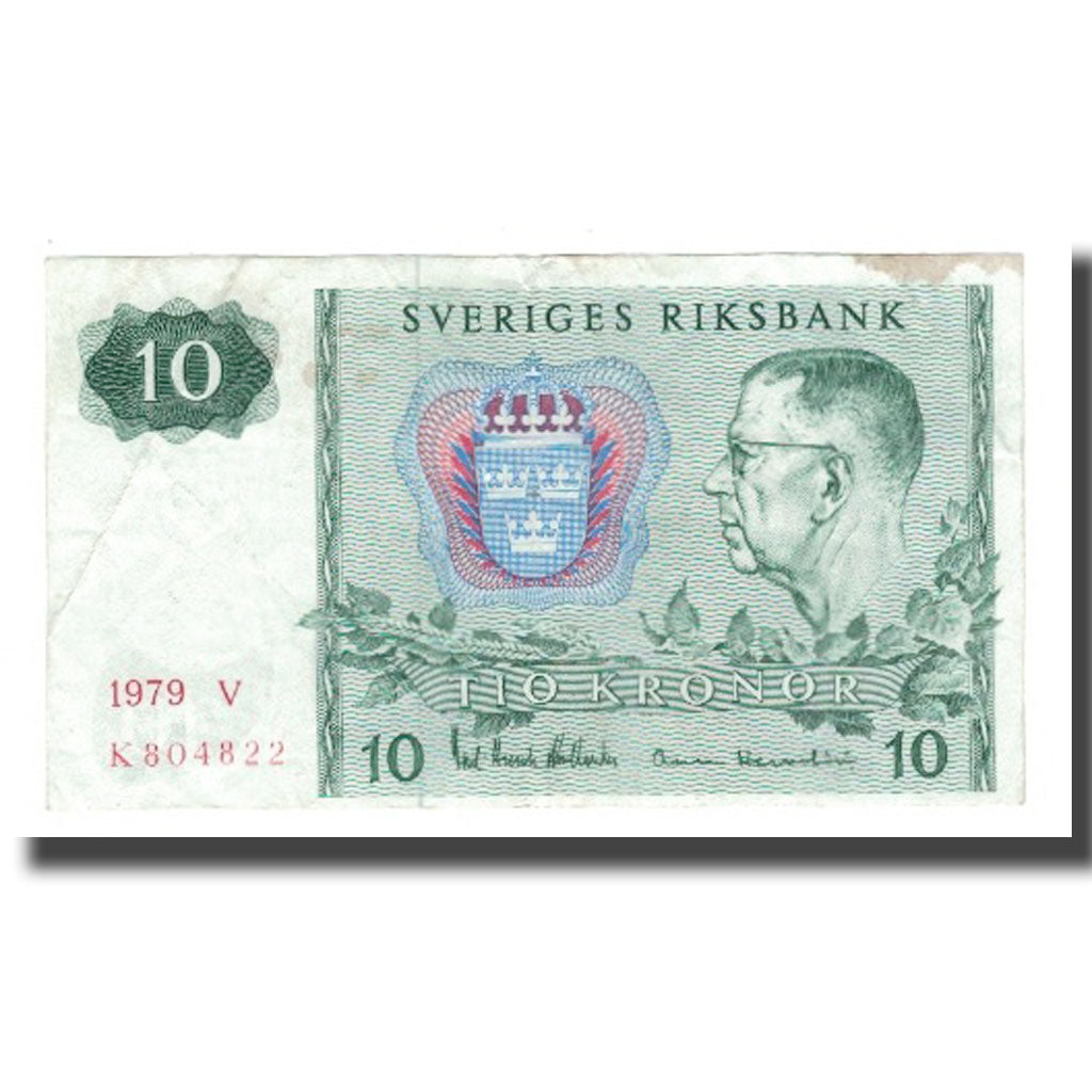Banknote, Sweden, 10 Kronor, 1963-1990, 1979, KM:52d, EF(40-45)