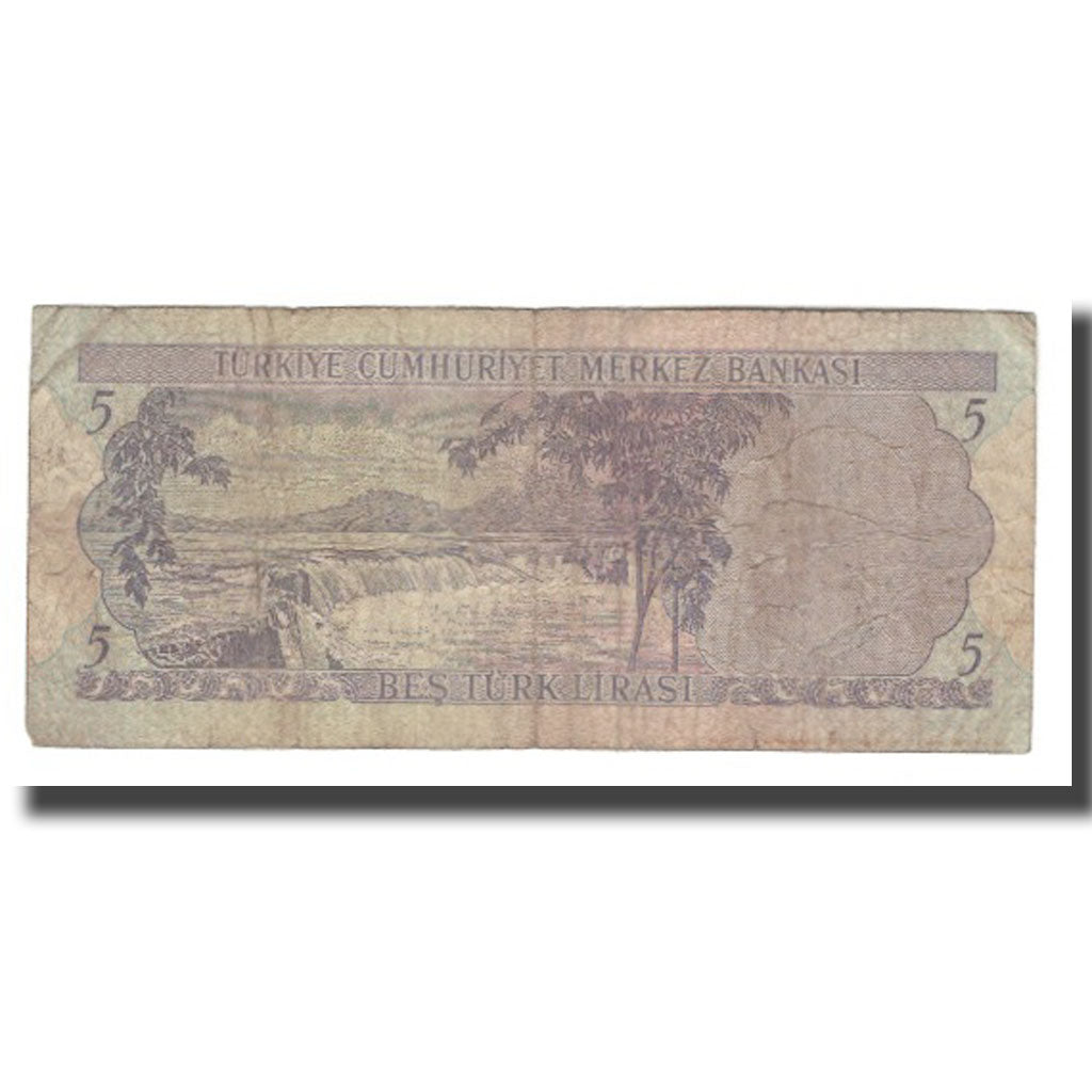 Biljet, Turkije, 5 Lira, L.1930, KM:179, B+