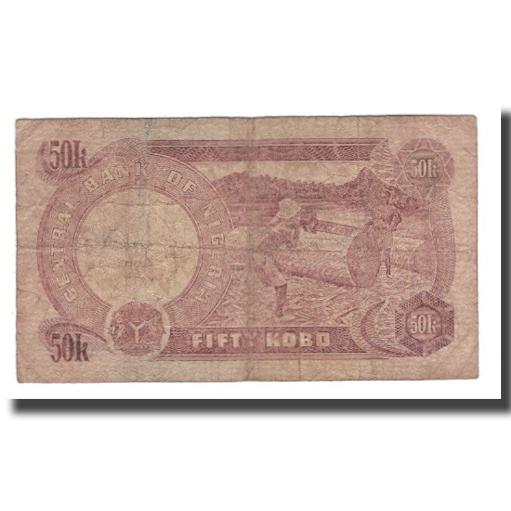 Biljet, Nigeria, 50 Kobo, Undated (1973-78), KM:14A, B+