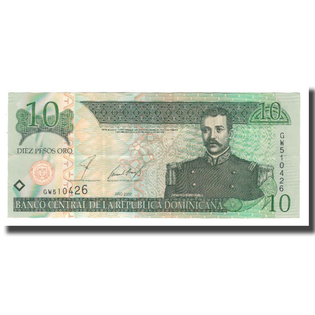 Banknote, Dominican Republic, 10 Pesos Oro, 2002, KM:168a, AU(55-58)