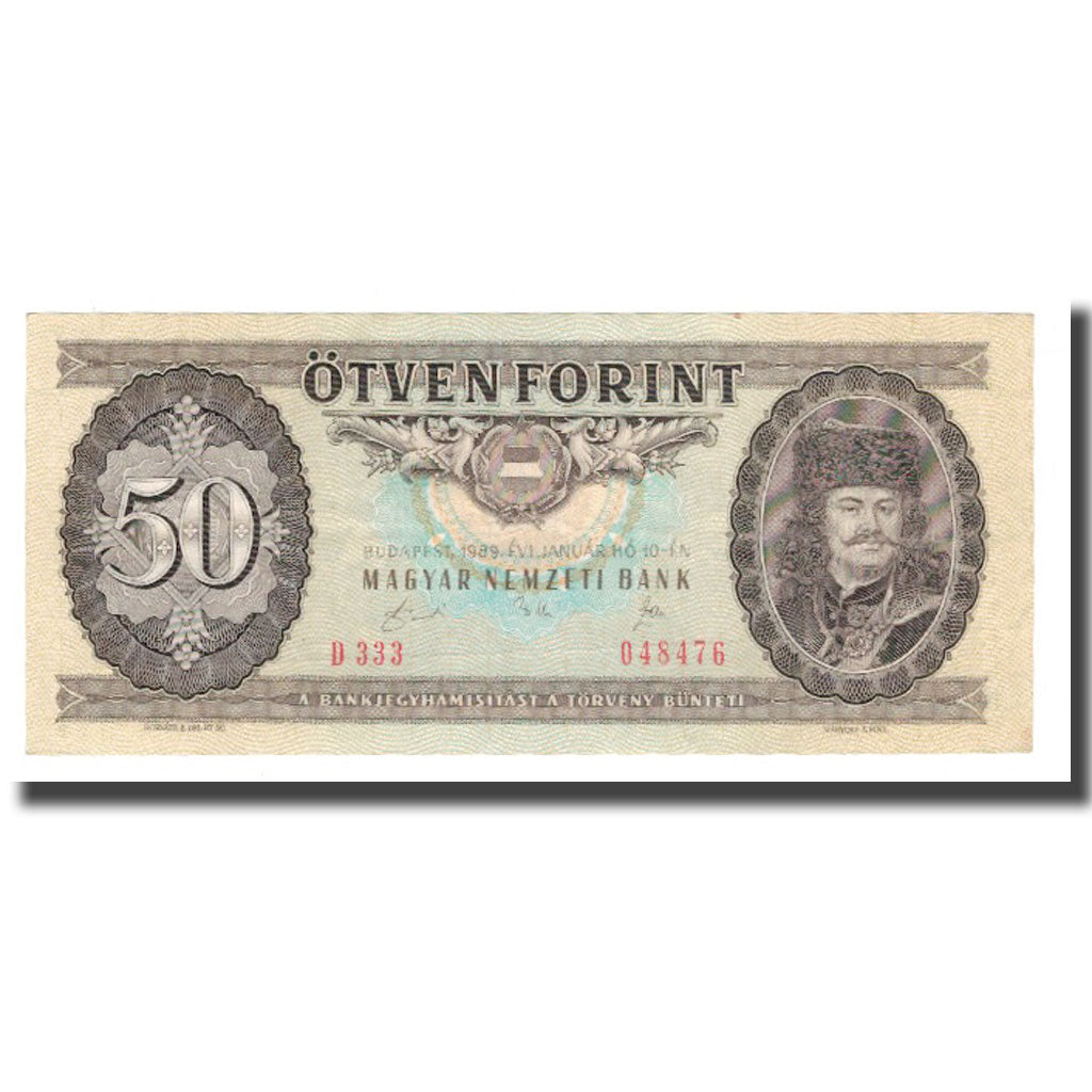 Geldschein, Ungarn, 50 Forint, 1965-89, 1989-01-10, KM:170h, VZ+